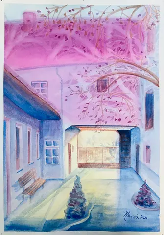 Králikov mlyn v Nemšovej II. — Akvarel, 50x70cm, 2020