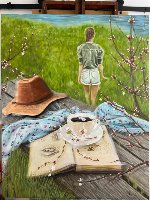 Láska je len slovo. — olej, 120x150cm, 2024