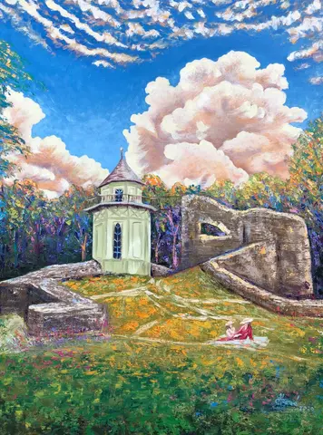Gróta v parku J.B.Magina — Olej, 60x80cm, 2020